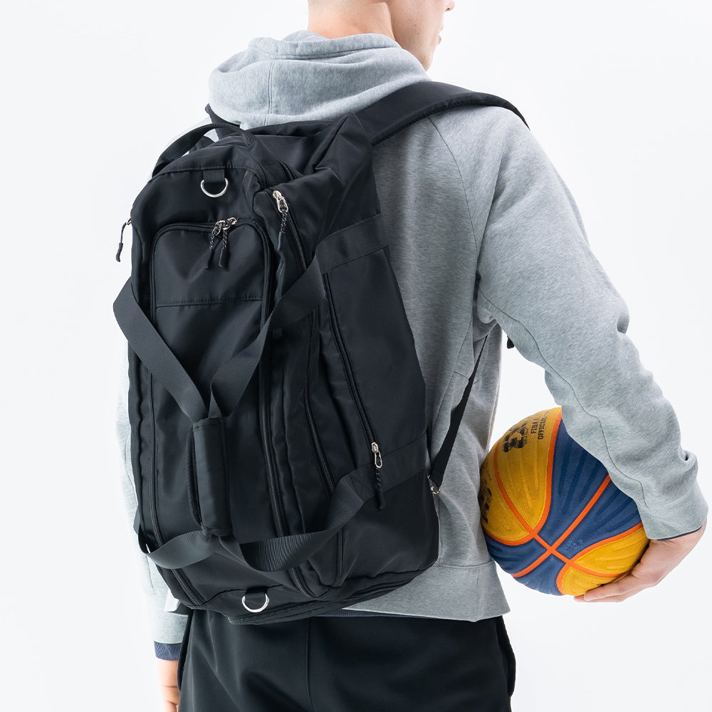 3WAY ポリエステル シューズポケット スポーツボストンバッグ