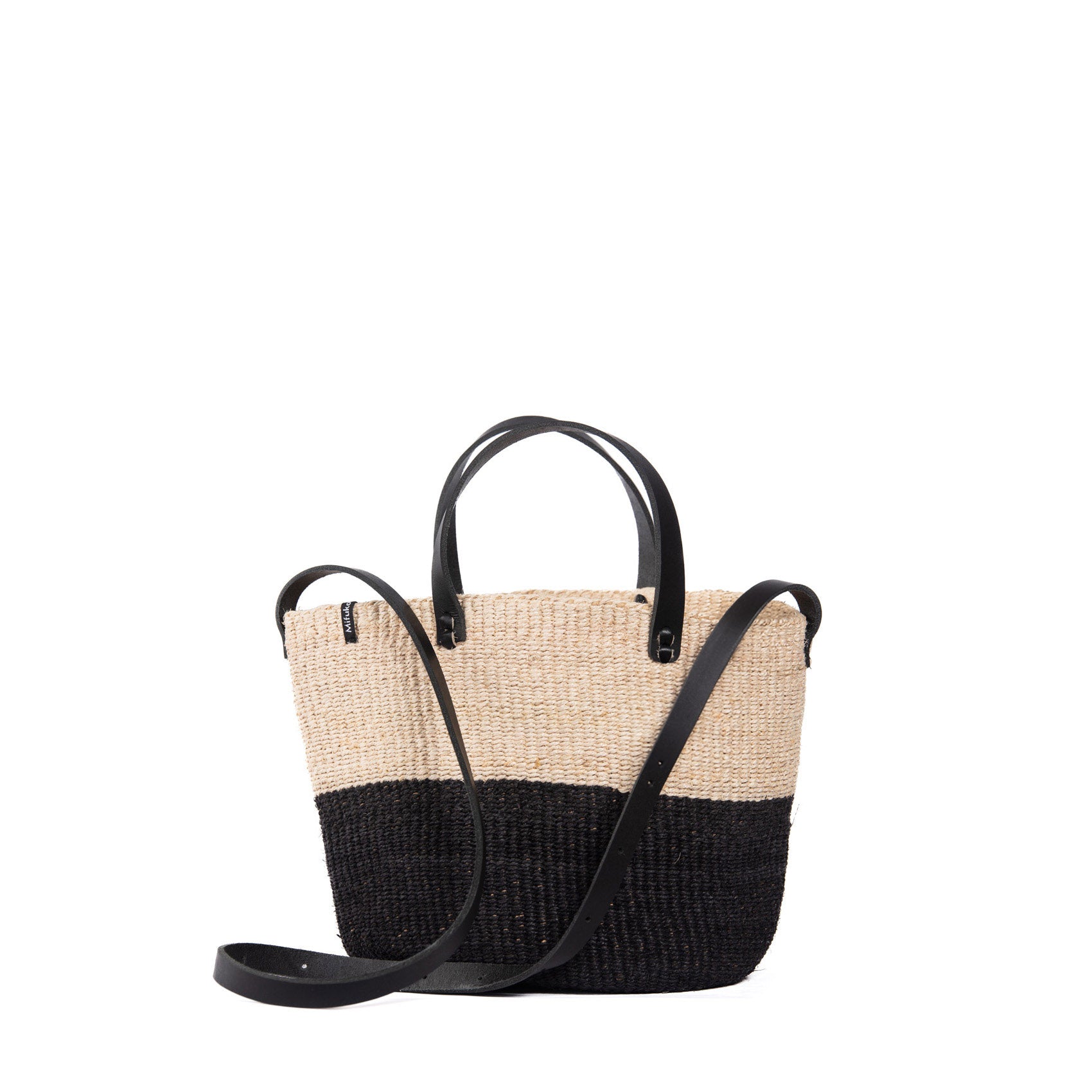Majani crossbody basket bag | Duo black S