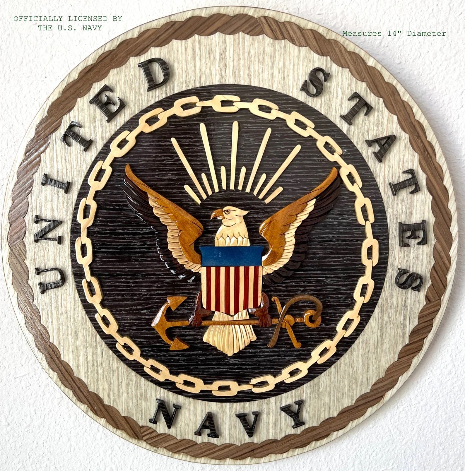 U.S. NAVY EMBLEM WOOD ART – Military Wood Art