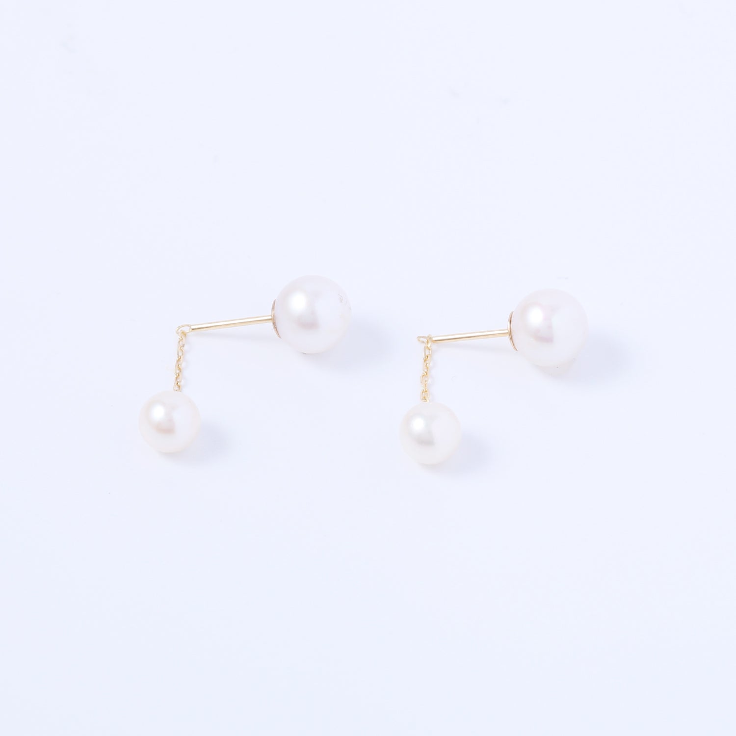 K18ダブルアコヤパールピアス