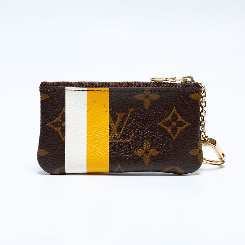 LOUIS VUITTON 2006 Monogram Groom Pochette Cle Coin Case Brown