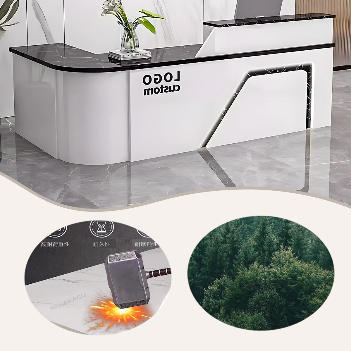 受付カウンター,レジカウンター,L字型カウンター,事務用,大容量収納