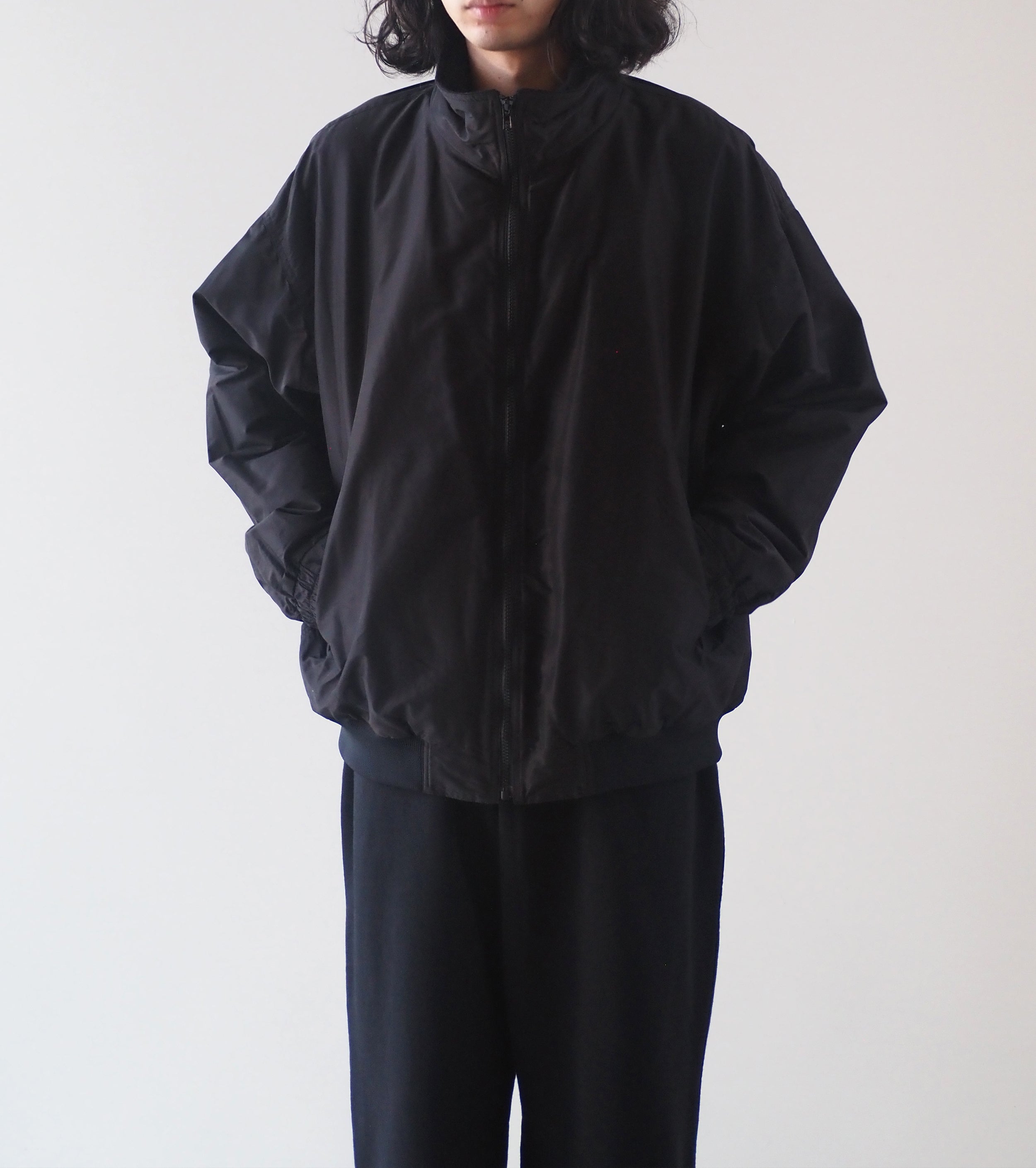 COMOLI コットン シルク トラック ジャケット , Brown – Navyblue