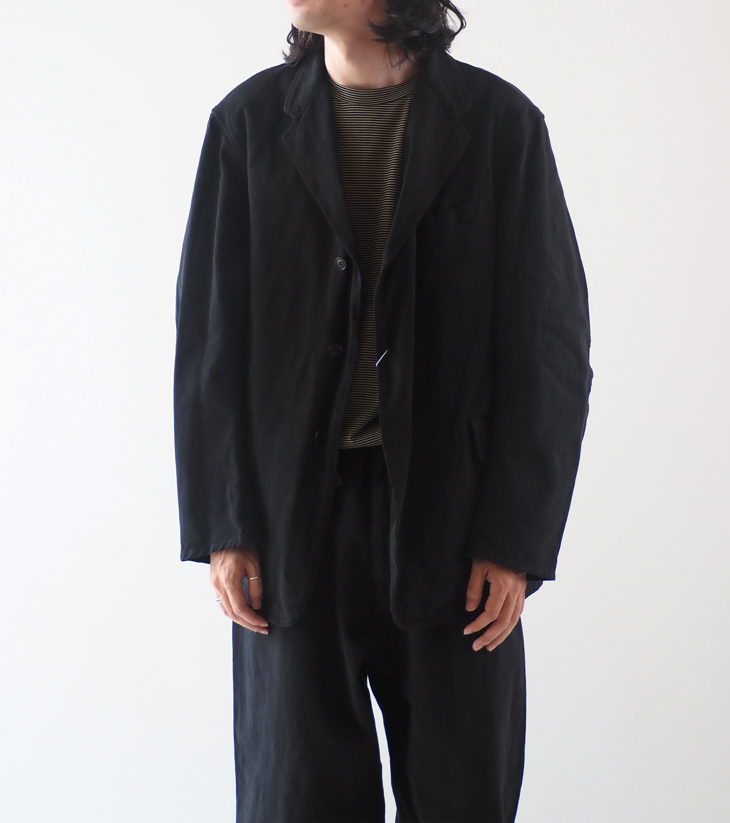 COMOLI 製品染 ジャケット, Black – Navyblue