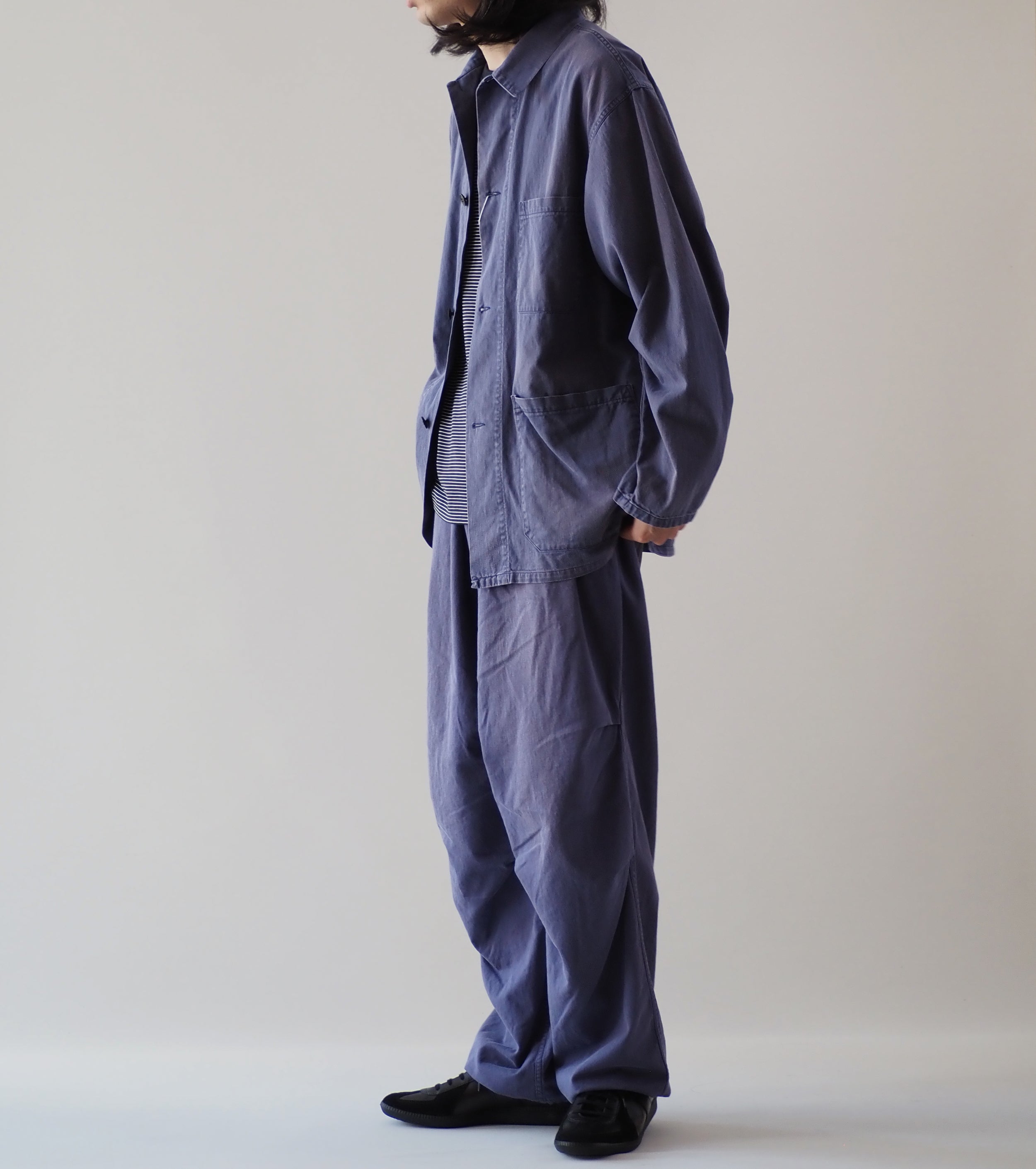 COMOLI コットン ドリル ワークジャケット, Fade Blue – Navyblue