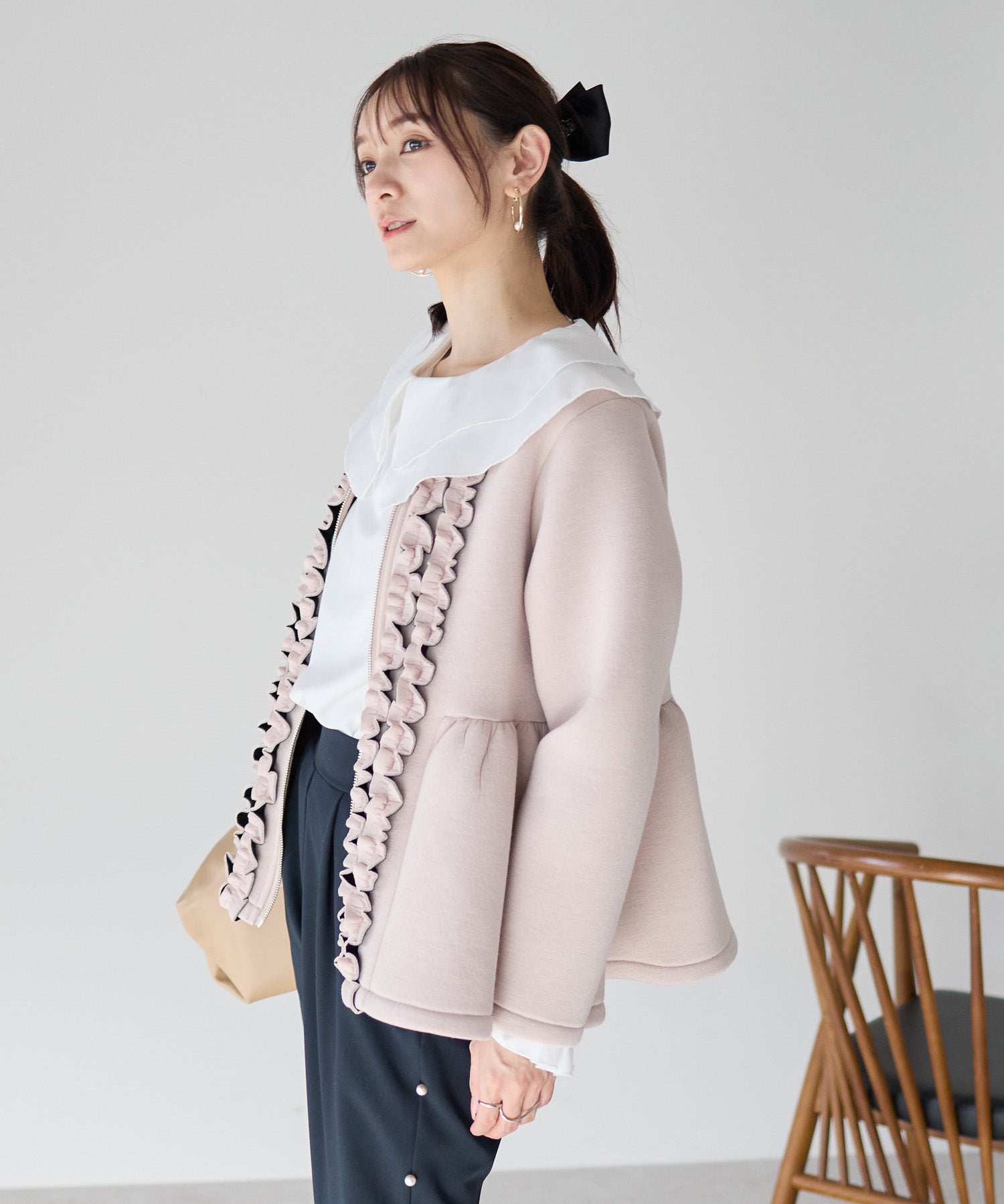 フロントフリルペプラムジャケット – Neigeオンラインストア