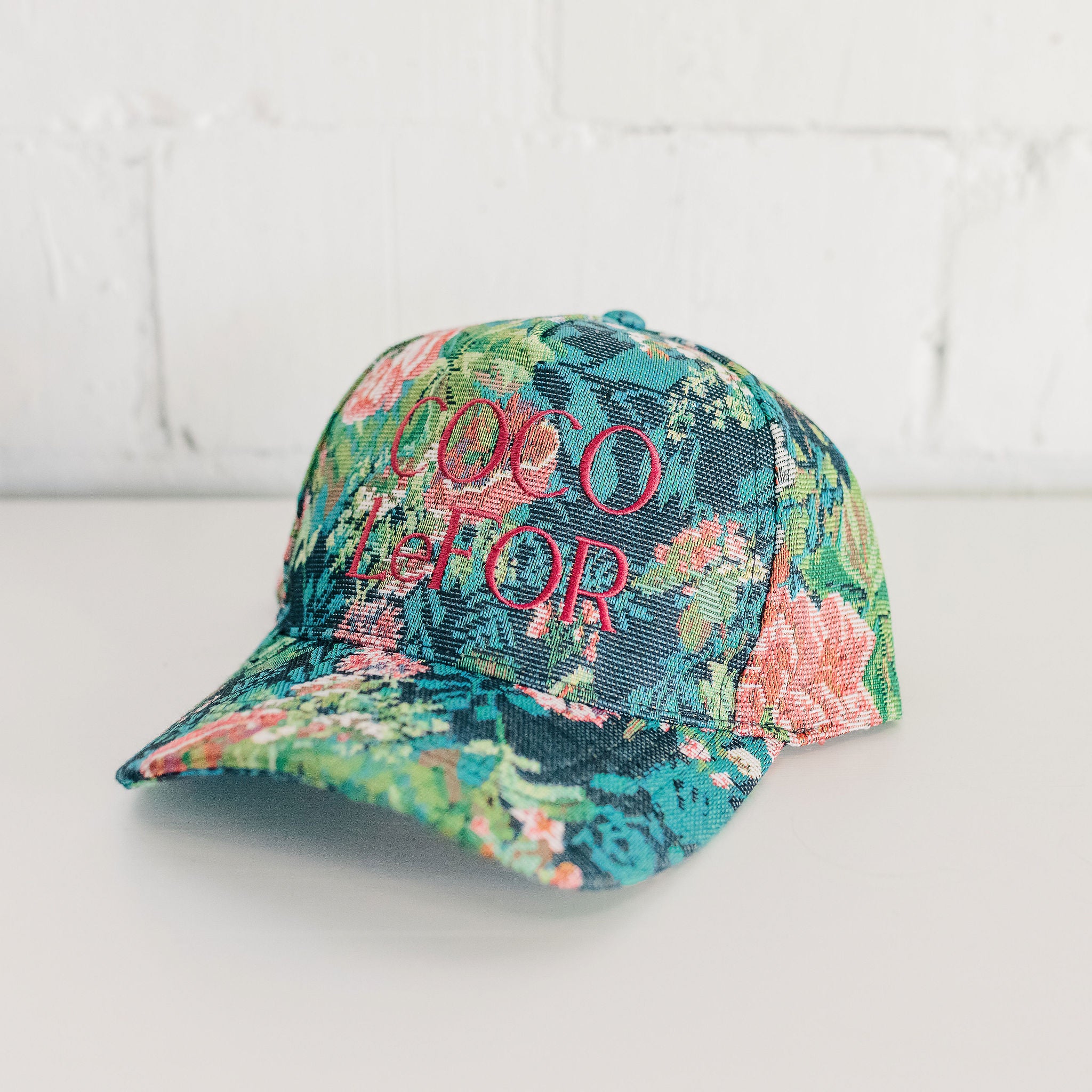 Coco Lefor Embroidered Hat - Black Brocade – Coco LeFor