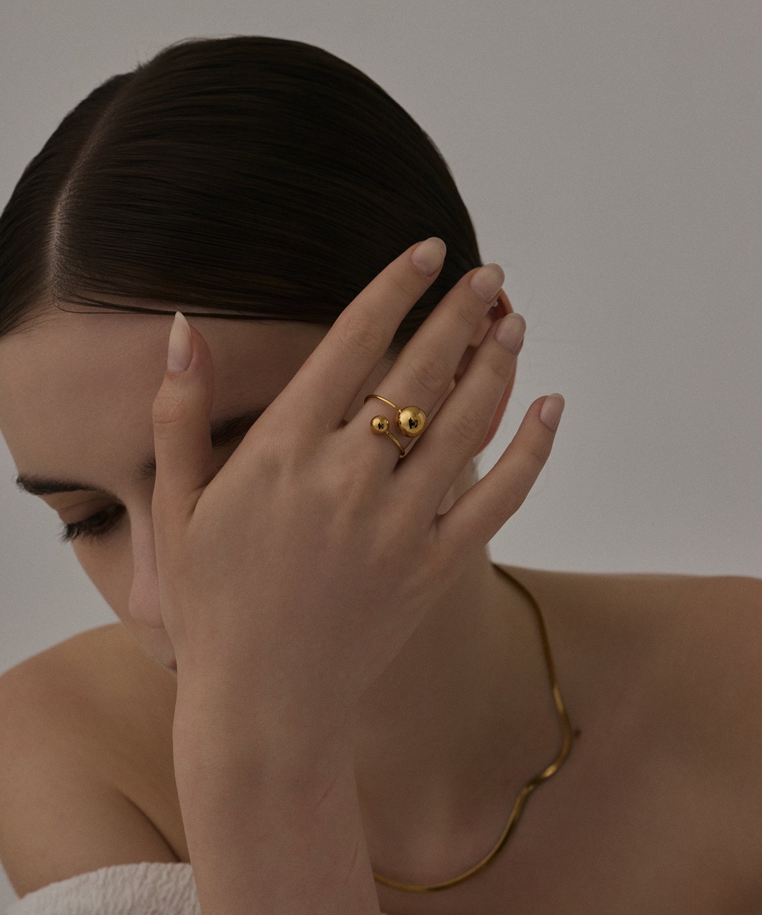 ゴールド]ダブルボールリング