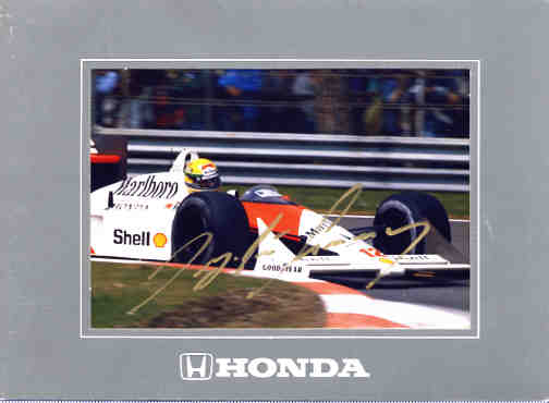 1992年第2期HONDA F1撤退メモリアル アイルトンセナ直筆サイン入額装品
