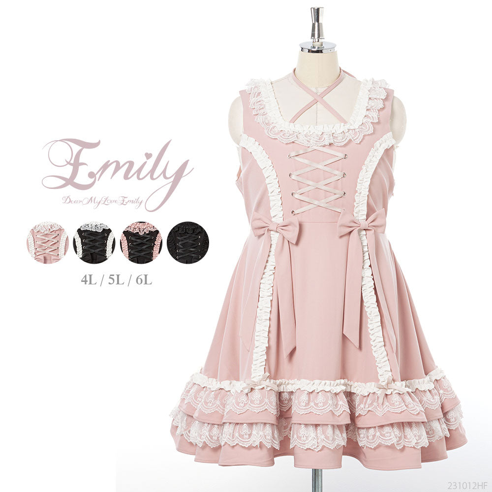 レースアップジャンパースカート middle 4L-6L – レディース