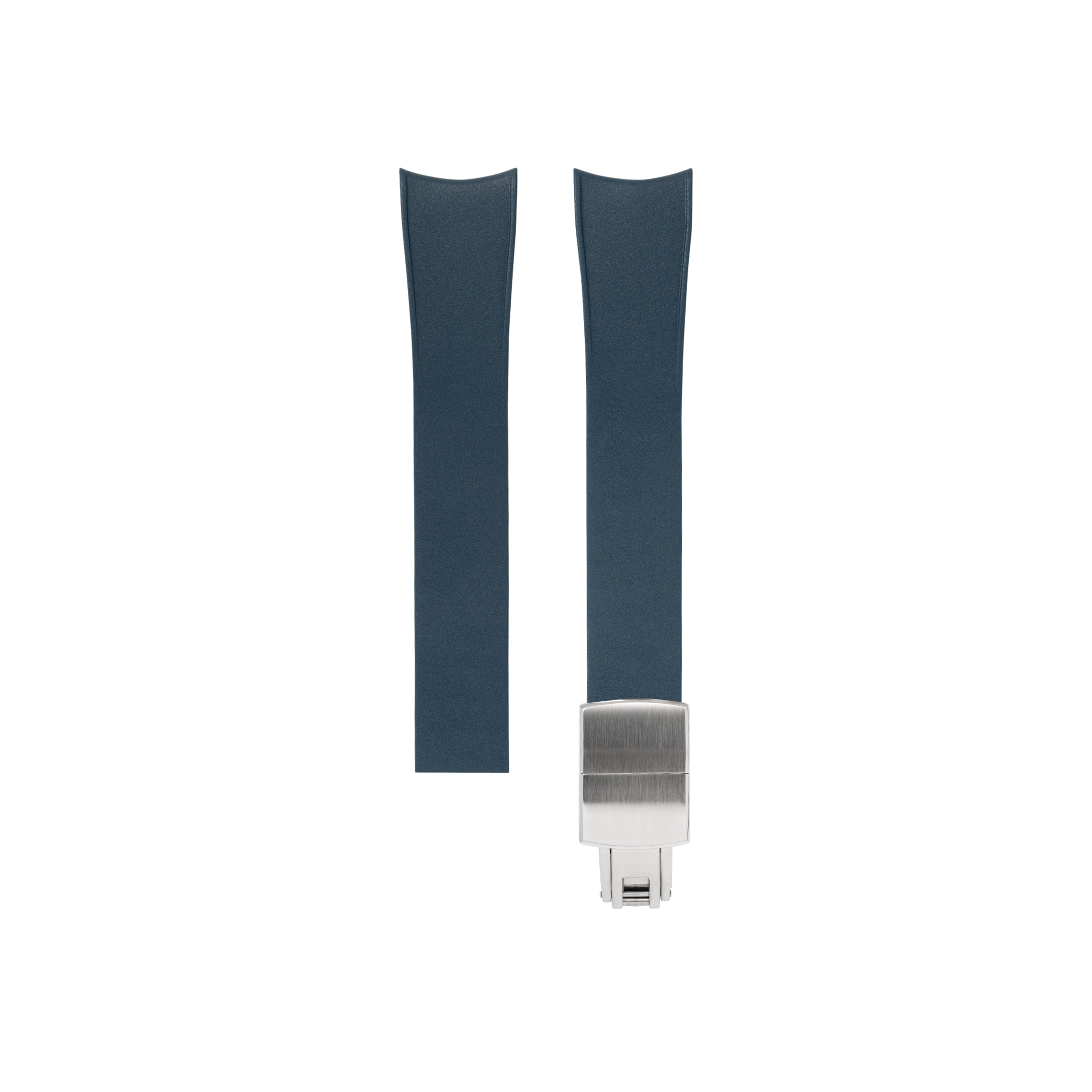 Navy Curved CTS Rubber Strap - Rubber Watch Strap · 20-22mm | Delugs