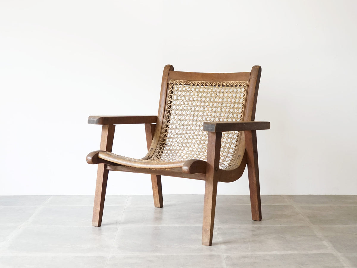 ヴィンテージチェア マホガニーと模擬籐のアームチェア ｜ 北欧家具