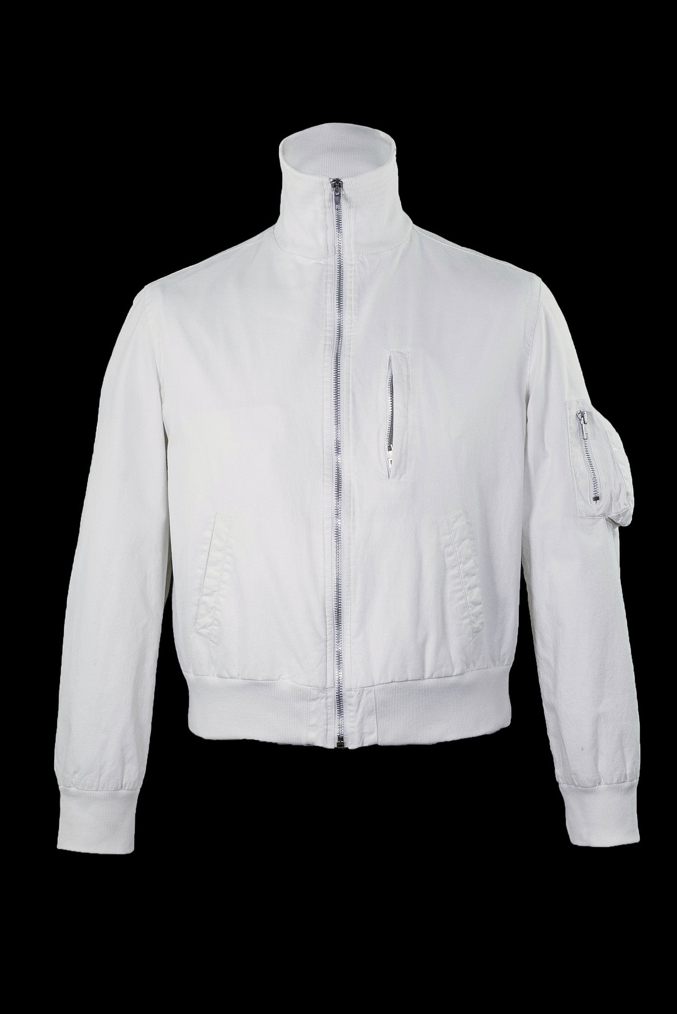 Helmut Lang 1999 High-Neck Bomber Jacket (Optic White) – ENDYMA