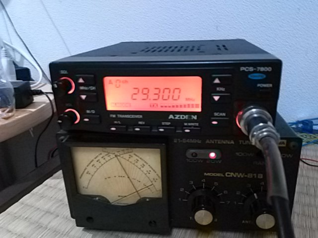 10mFMモービル（29MHzFM）PCS-7800の設置