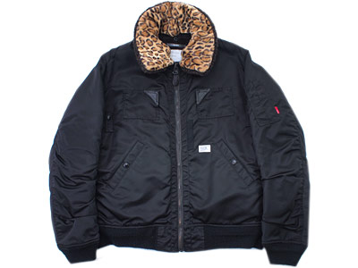 WTAPS BLACK FLAG限定 'B-15A' レオパード ボア ジャケット - ブランド