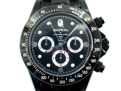 A BATHING APE 'BAPEX TYPE 3'ベイペックス デイトナ ブラック 黒