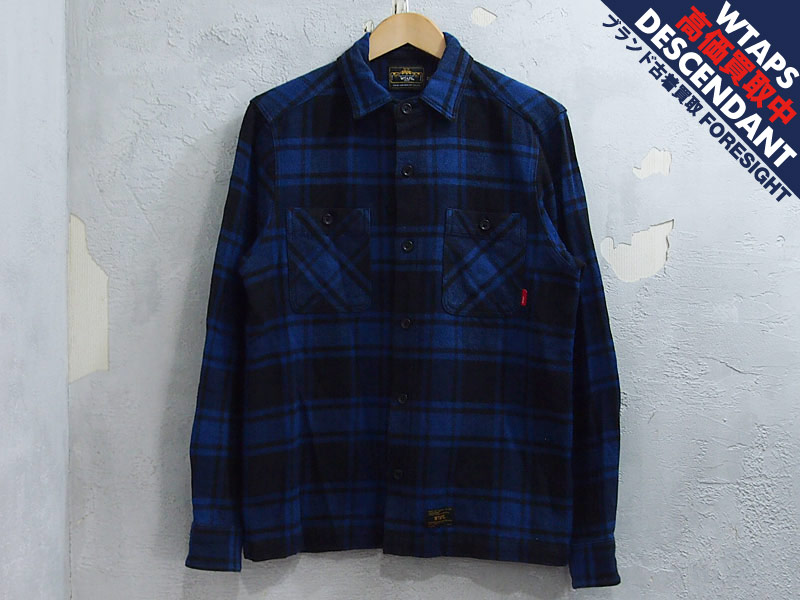 WTAPS 'UNION L/S'チェックネルシャツ ブルー 青 M ダブルタップス