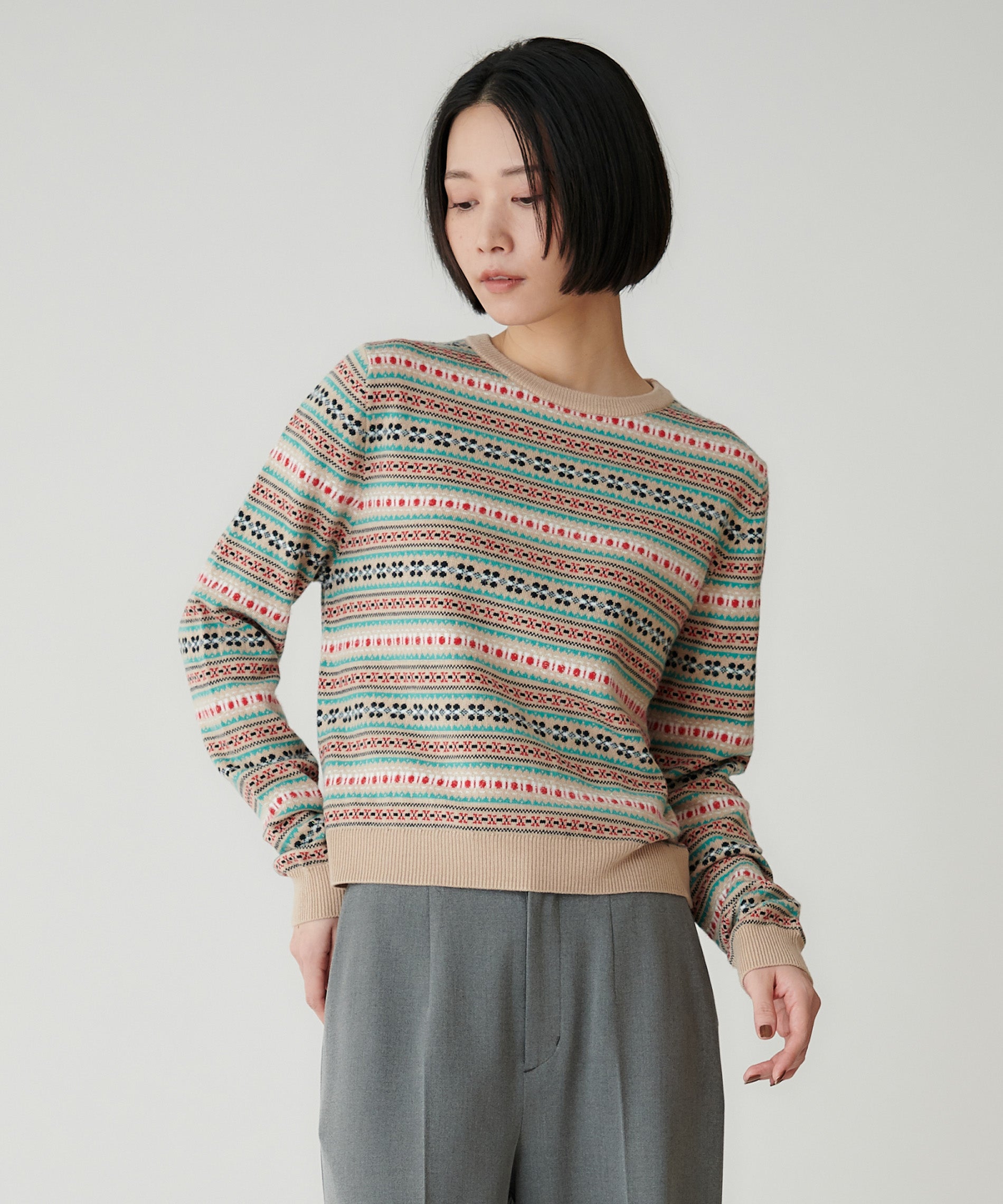 ポップカラーフェアアイルショートニット – FACE SANS FARD