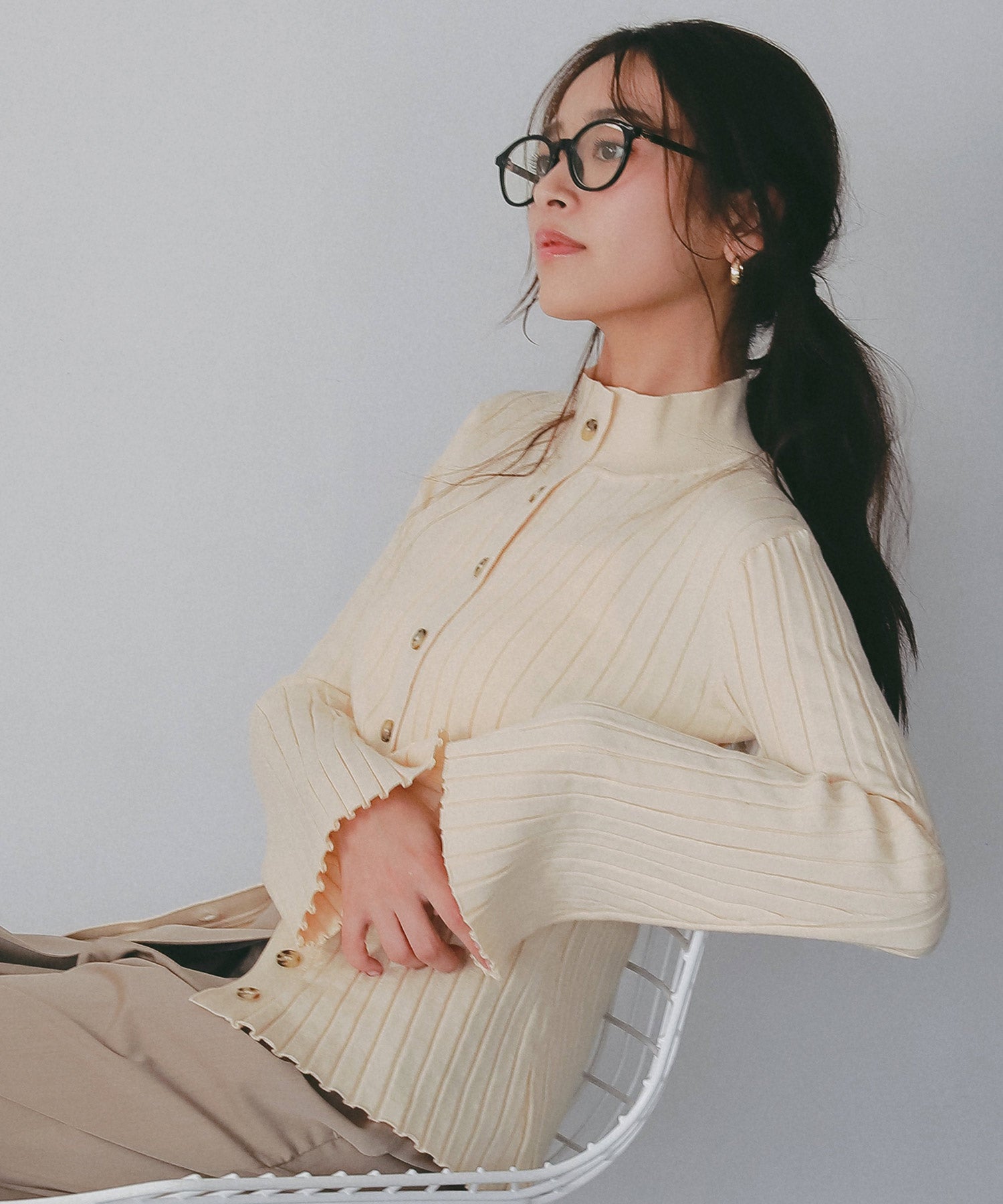 モックネック リブニットカーディガン｜AJUGA.（アジュガ）公式通販サイト