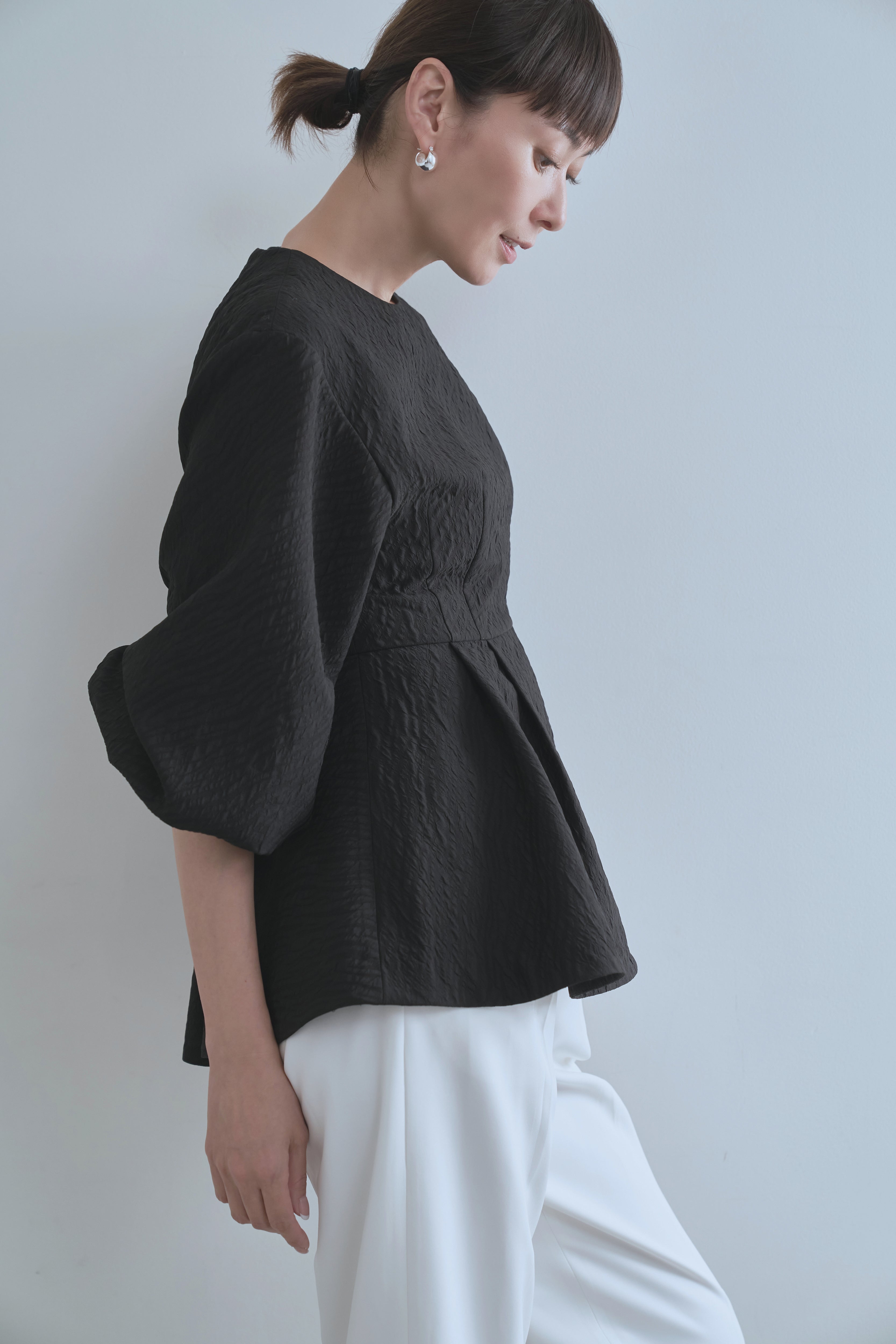 ジャガードペプラムブラウス – Adé Lifestyle