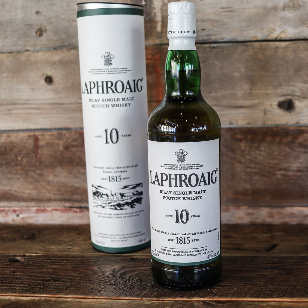 Laphroaig Islay Single Malt Scotch Whisky 10 Yr. 750ml.