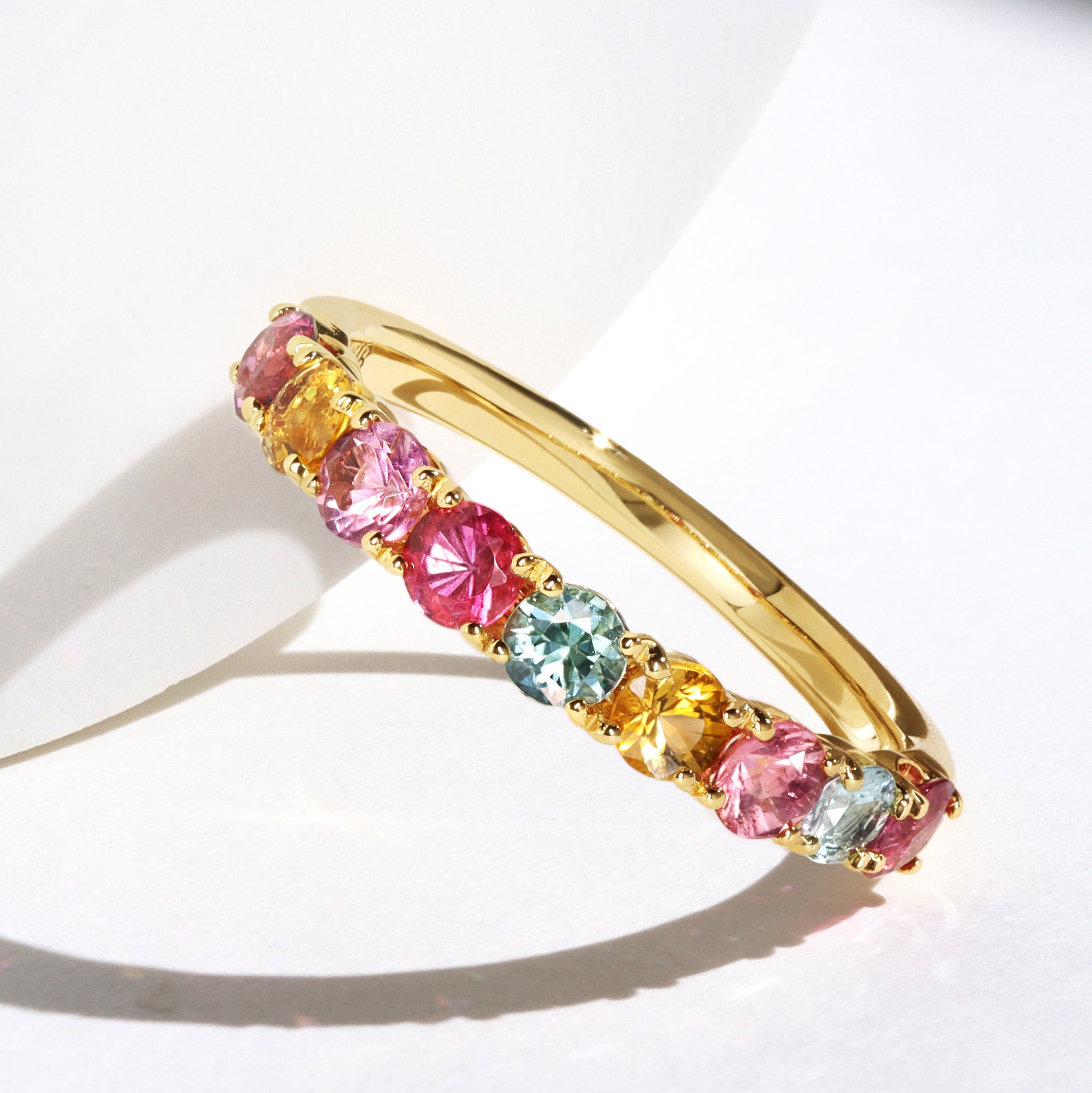 店舗限定】マルチカラートルマリン K18/PTリング・エマL