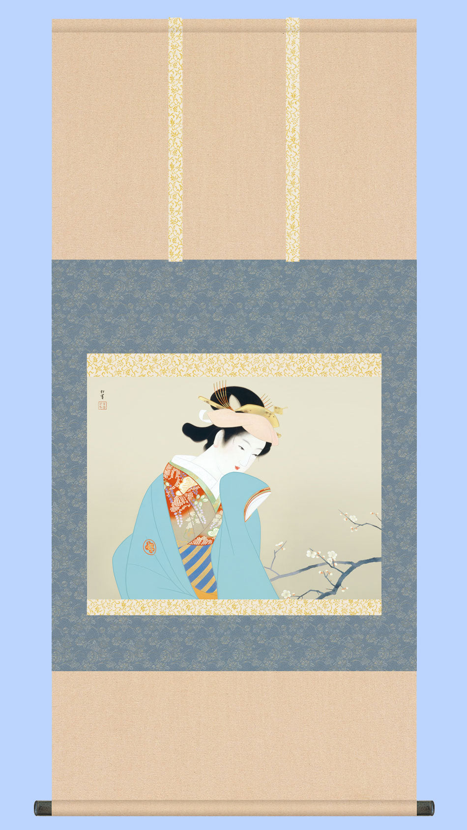 名画複製画掛け軸 春芳 上村松園 – 寿鳳人形の東芸