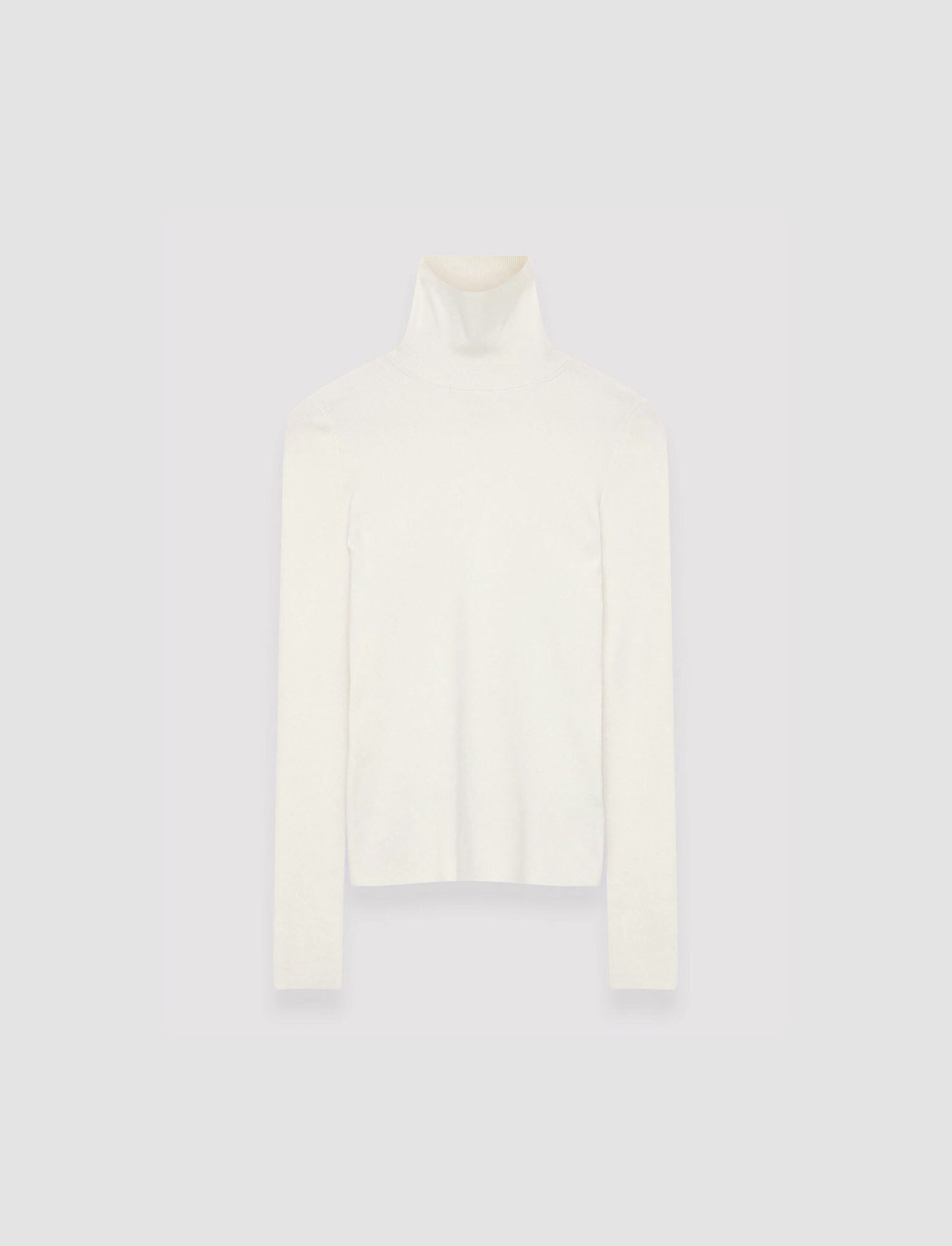 Silk Stretch High Neck Top in White | JOSEPH US