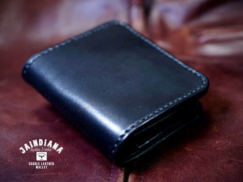 CW1-B ブラックサドルレザーのミニカードウォレット