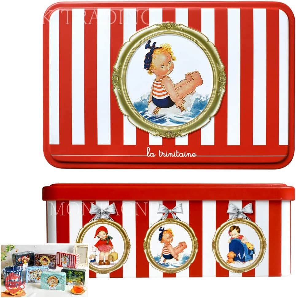 La Trinitaine Retro Kids Cans Cookies Sweets Cans Square Tin Cans