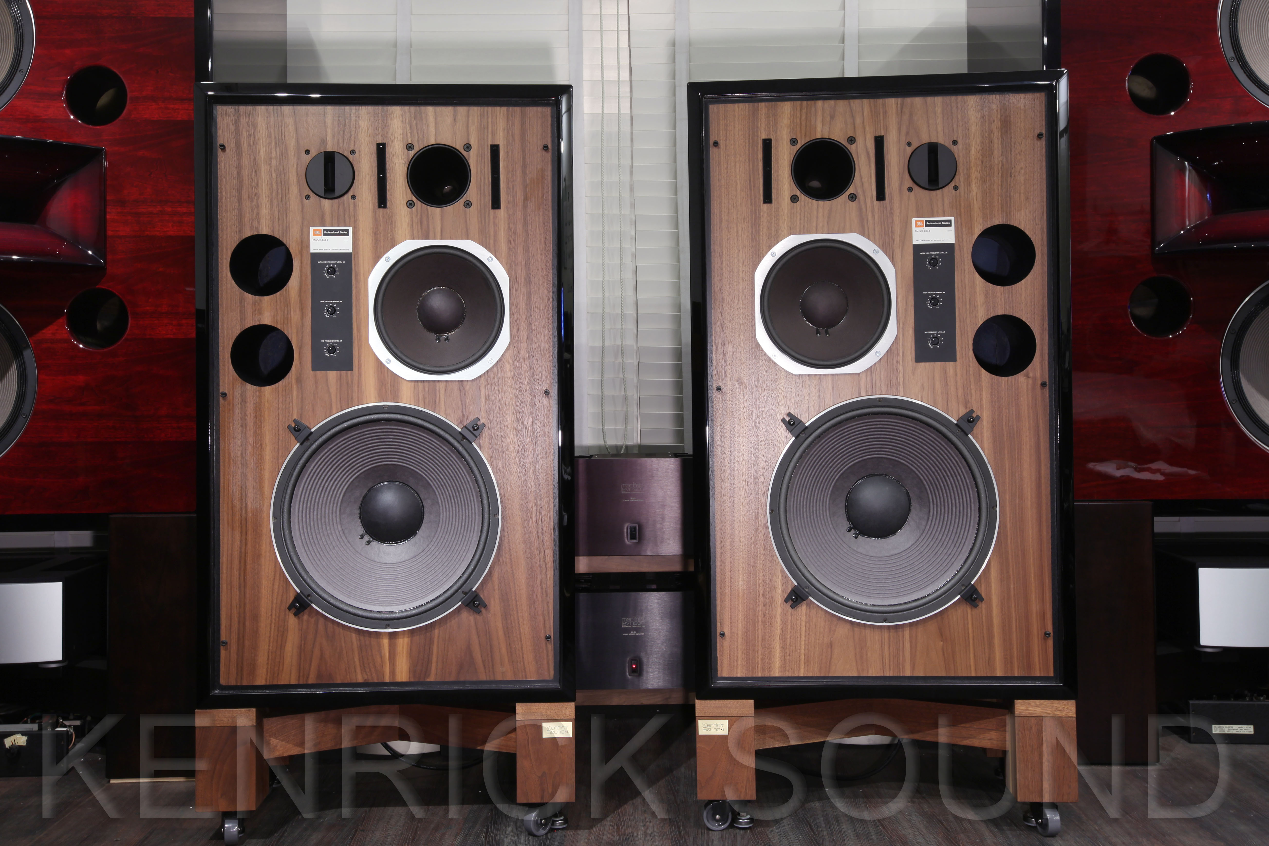 JBL 4344 ピアノブラック塗装&ウォールナットバッフル新品グリル