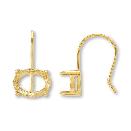 フックピアス 石座付オーバル #4120 横 8×6mm ゴールド – 貴和製作所