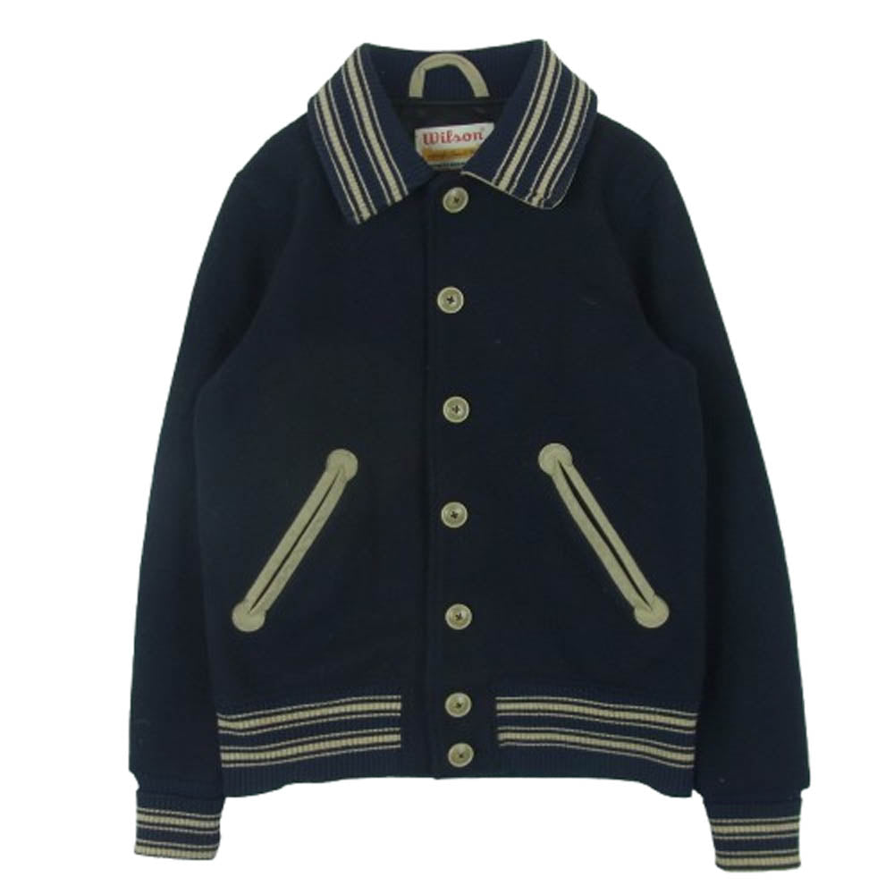 wilson ウィルソン 襟裏レザー切替 ウール メルトン スタジアム