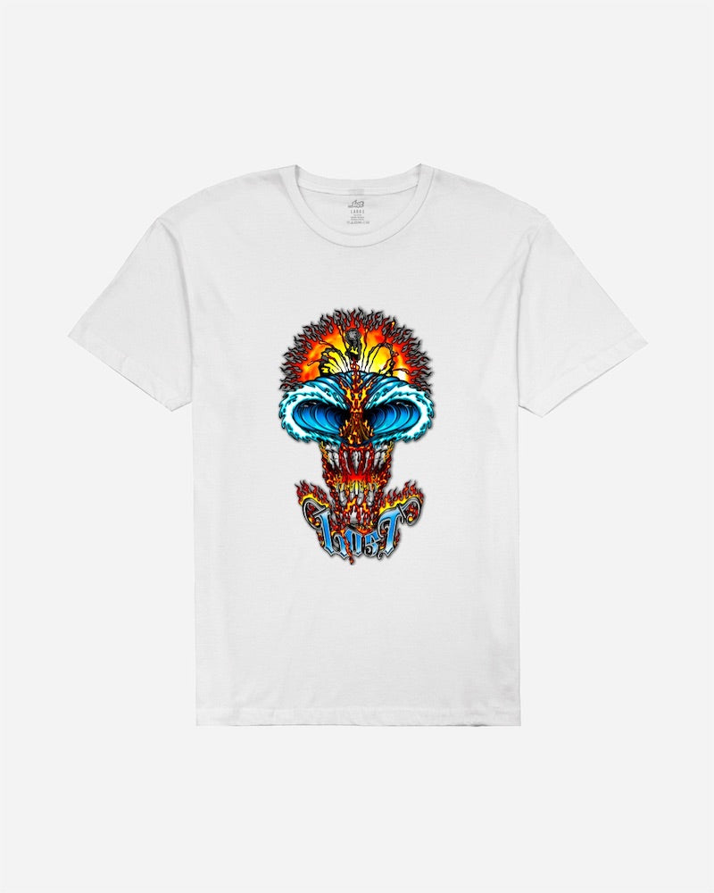 Wave Skull Tee White – Lost Enterprises