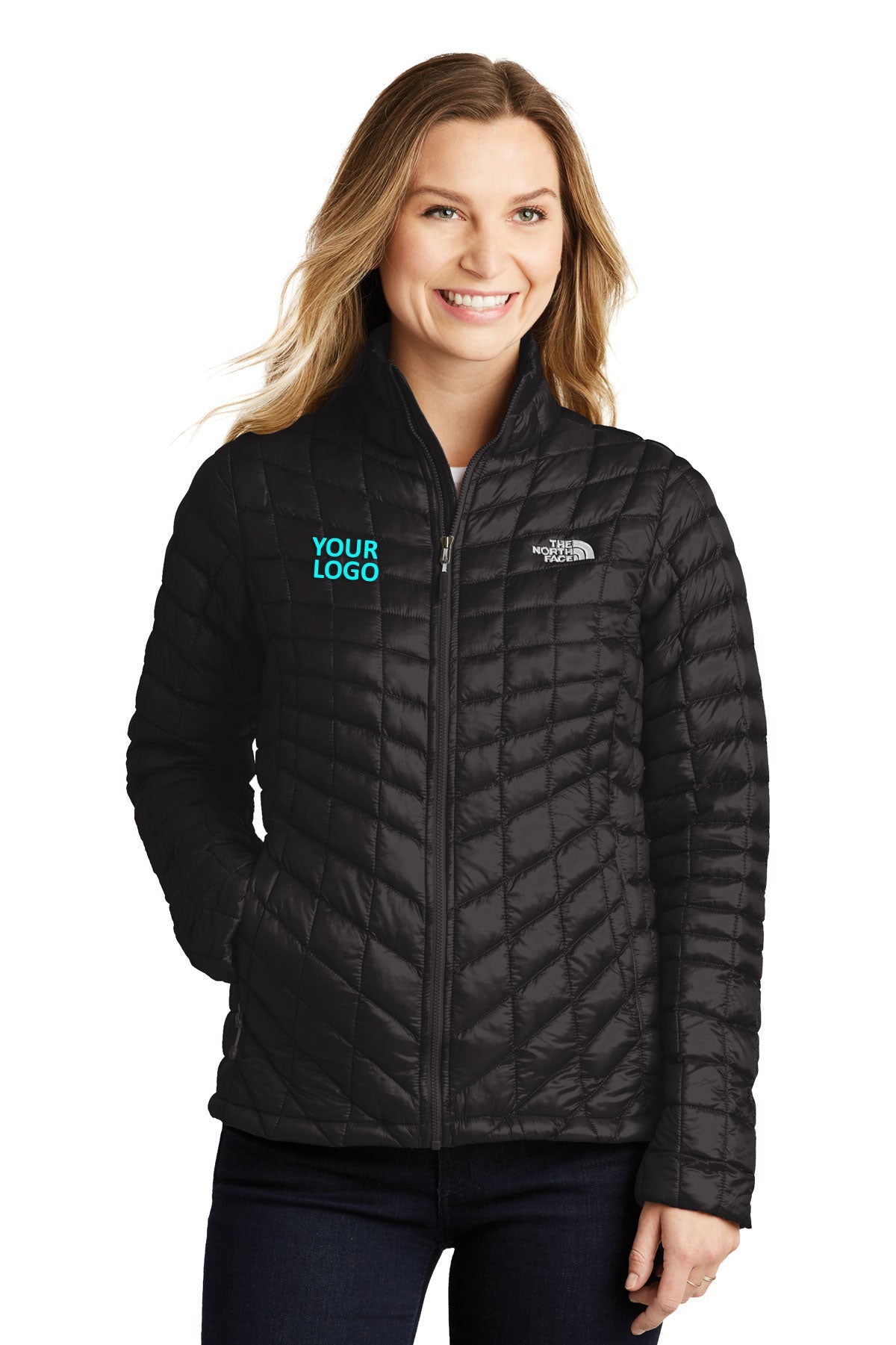 Branded North Face Ladies ThermoBall Trekker Jacket Matte Black
