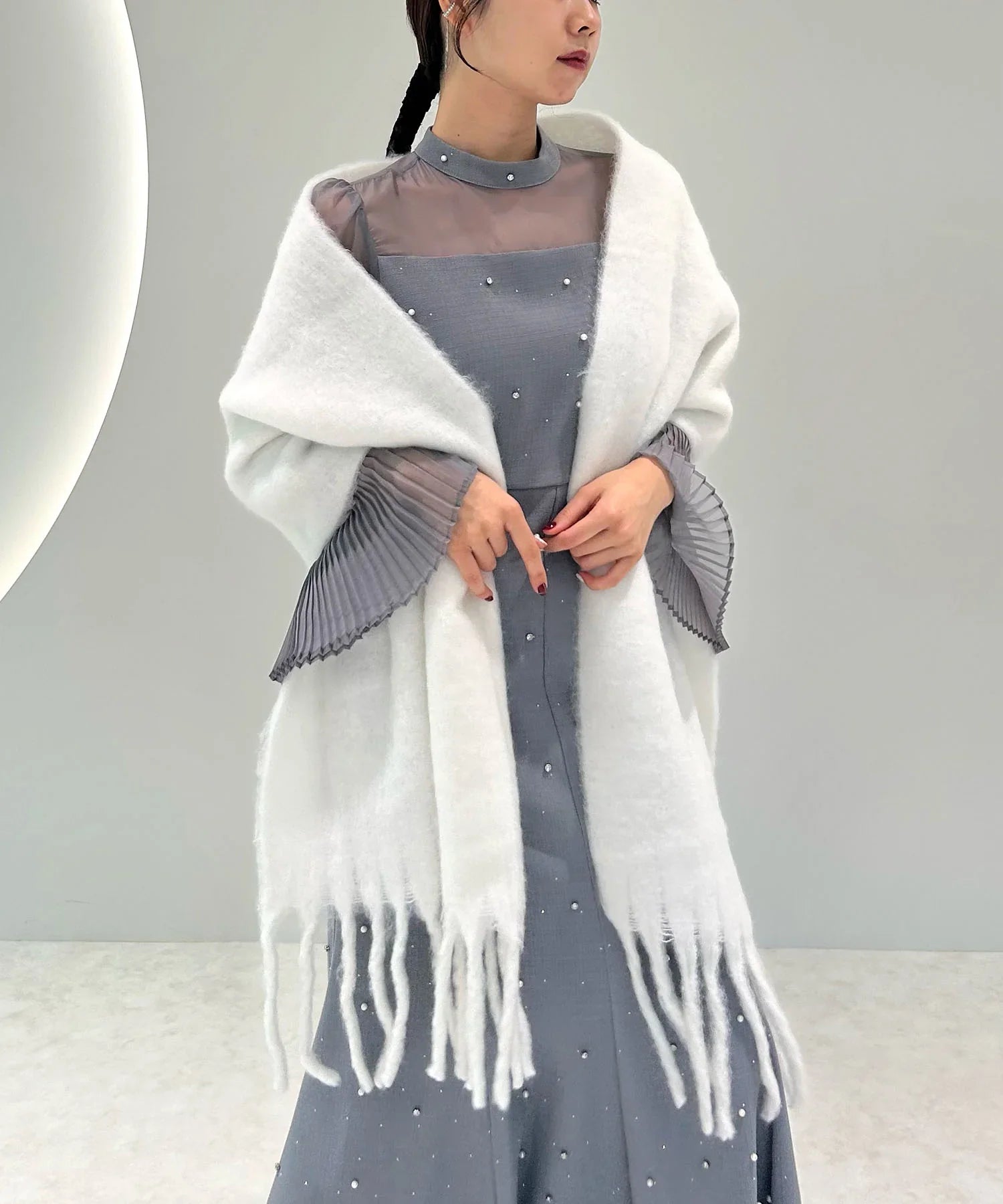 当日発送】シンプルフリンジマフラー