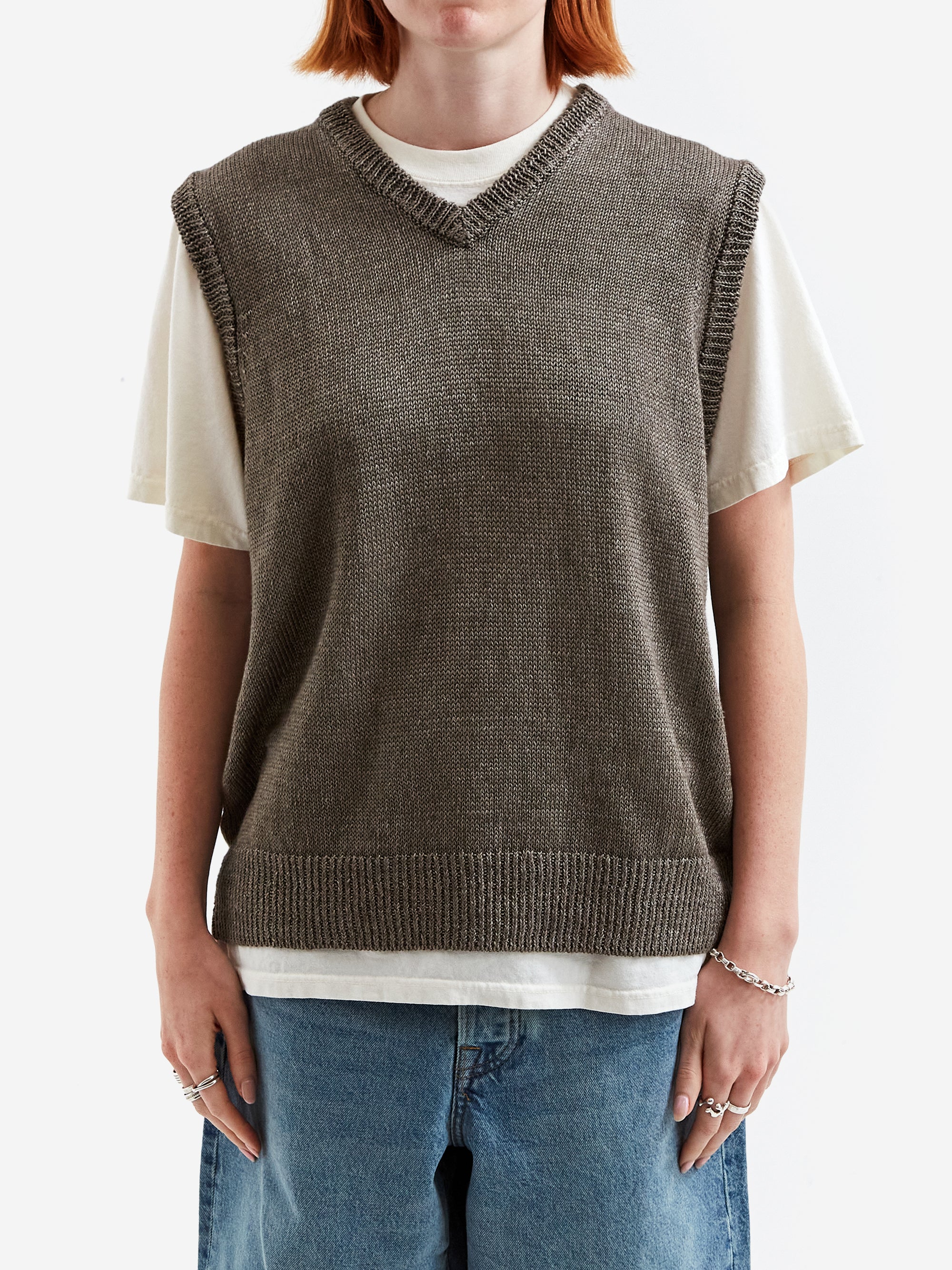 Stussy Loose Knit Linen Vest - Stone – Goodhood