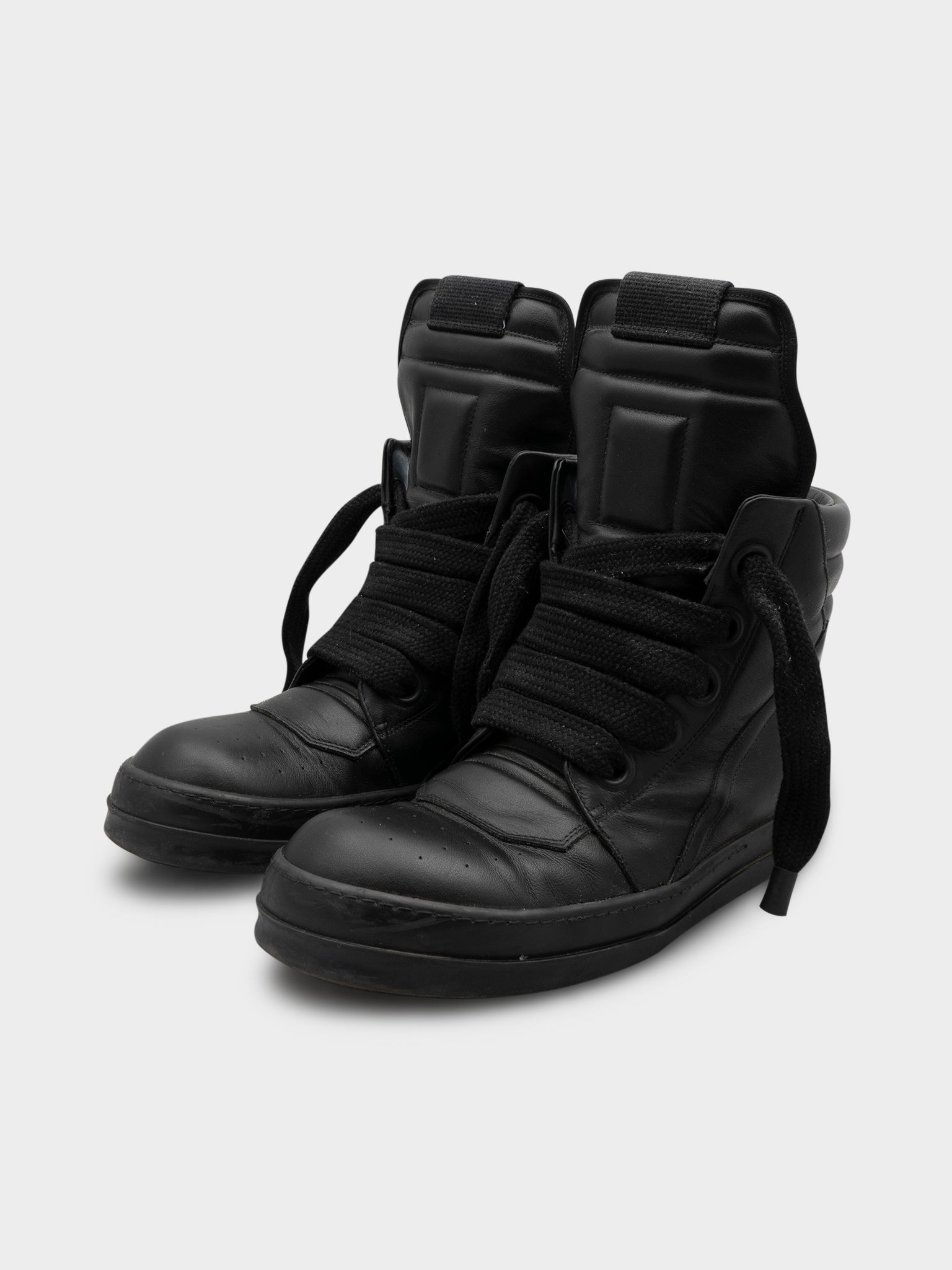 Buy Rick Owens Jumbo Lace Black Geobaskets Online at Groupie