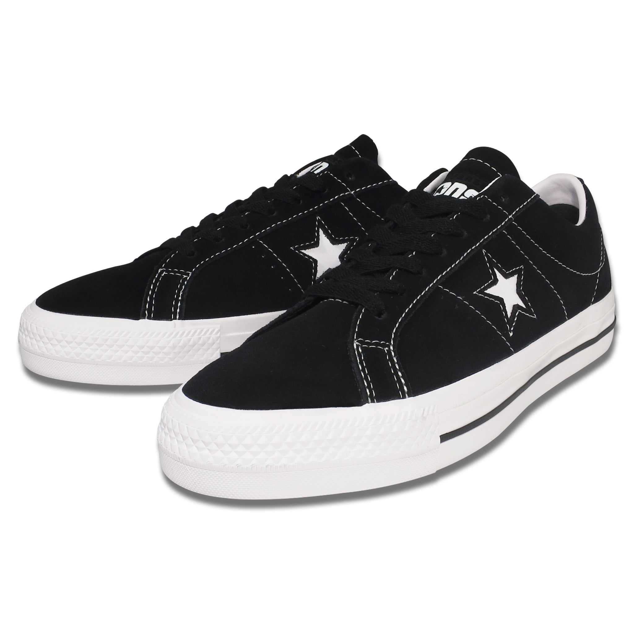 CONVERSE ONE STAR PRO SUEDE BLACK / BLACK / WHITE CONS