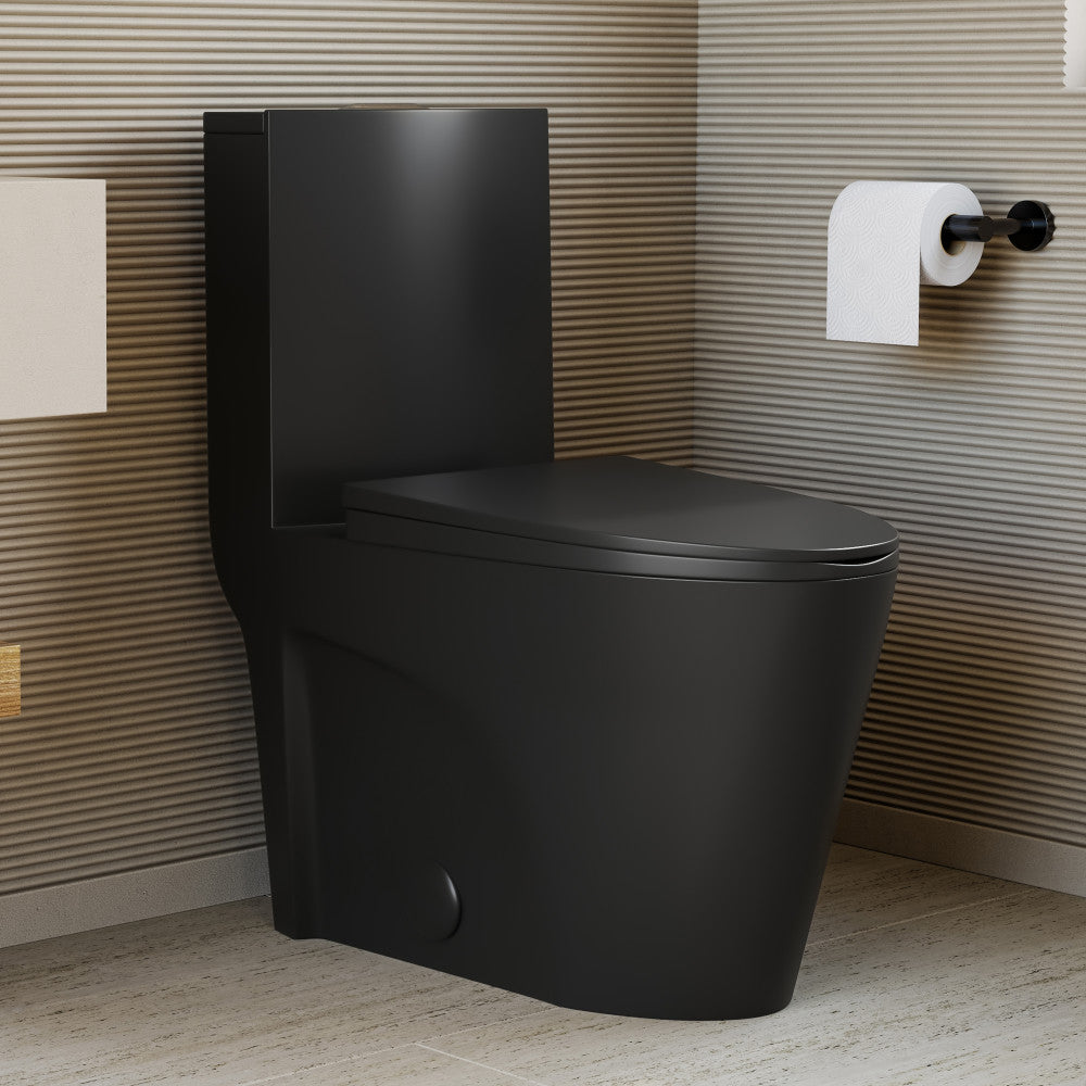 St. Tropez One-Piece Elongated Toilet Vortex Dual-Flush in Matte