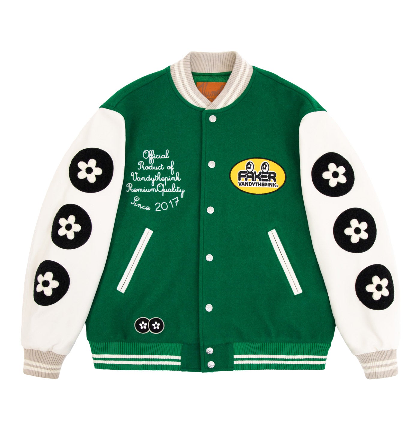 FAKER X VANDYTHEPINK] Varsity Jacket - Green – T1 Shop