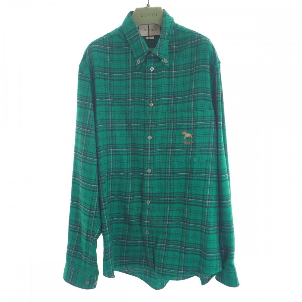 グッチ GUCCI チェックシャツ ロッキングホース 44 672701 ZAIB8 3768
