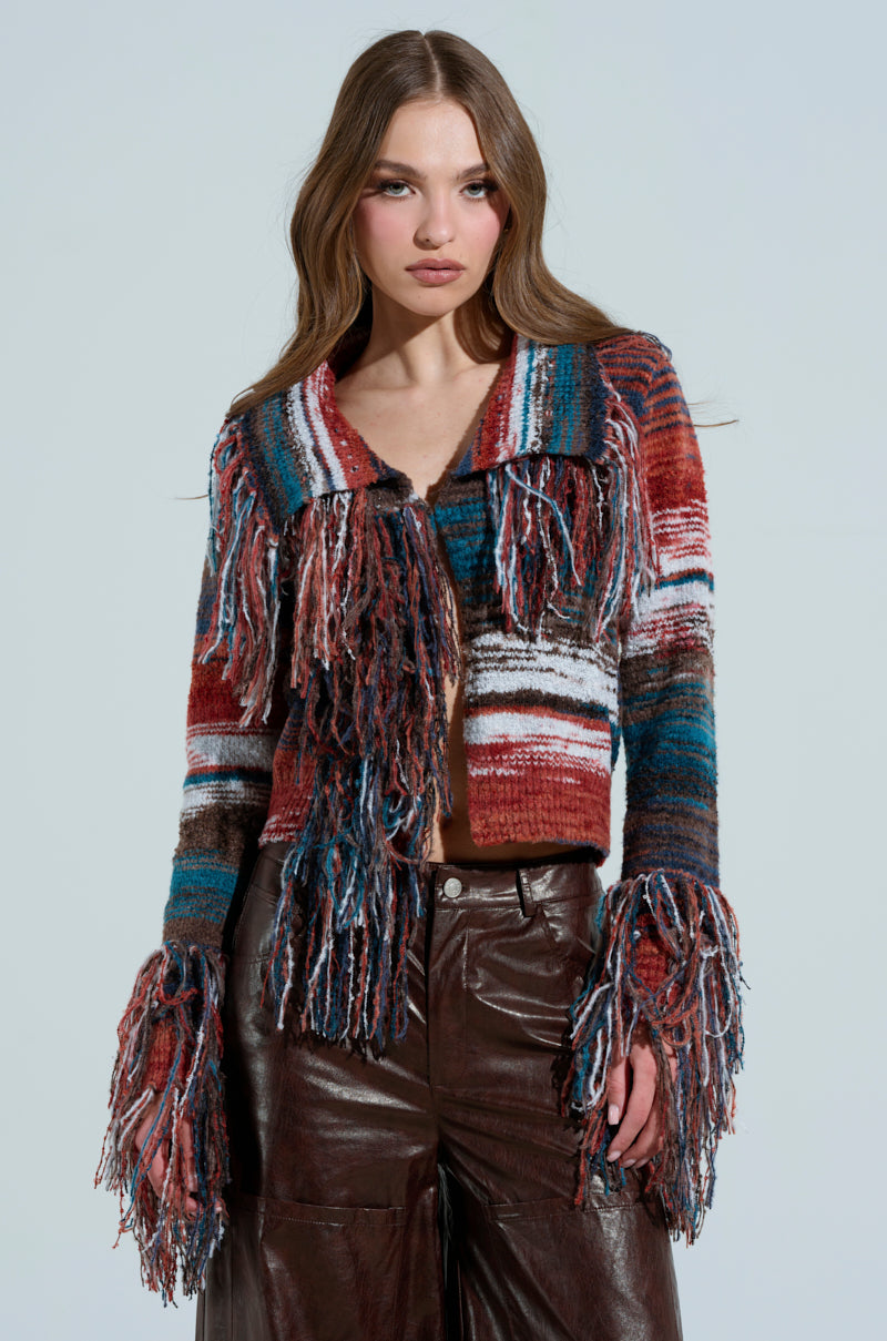 SHAGGY KNIT CARDIGAN – AKIRA