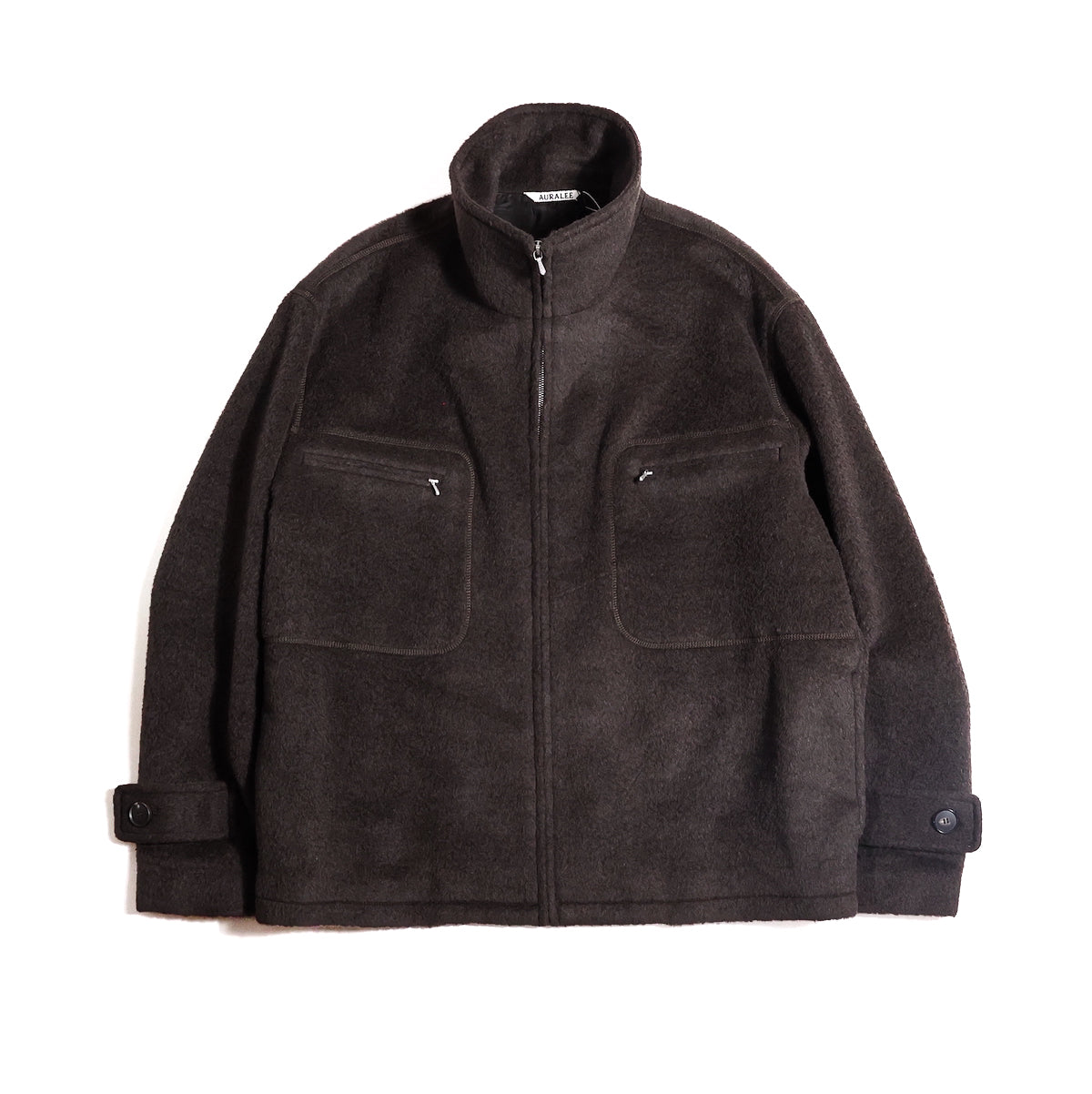 AURALEE 「BRUSHED SURI ALPACA MOHAIR JACQUARD ZIP BLOUSON / DARK