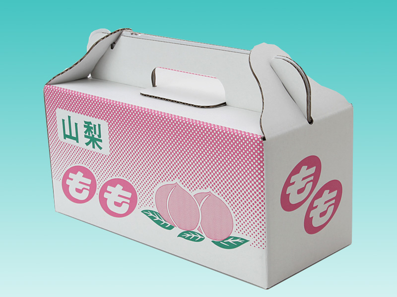 桃の箱3玉入 手さげ (シラネパック | 宝石会社様用 ビニール製品販売