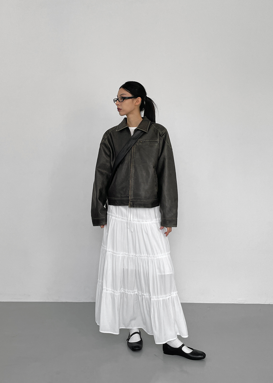 original] アンバックウォッシングレザージャケット | ファッション