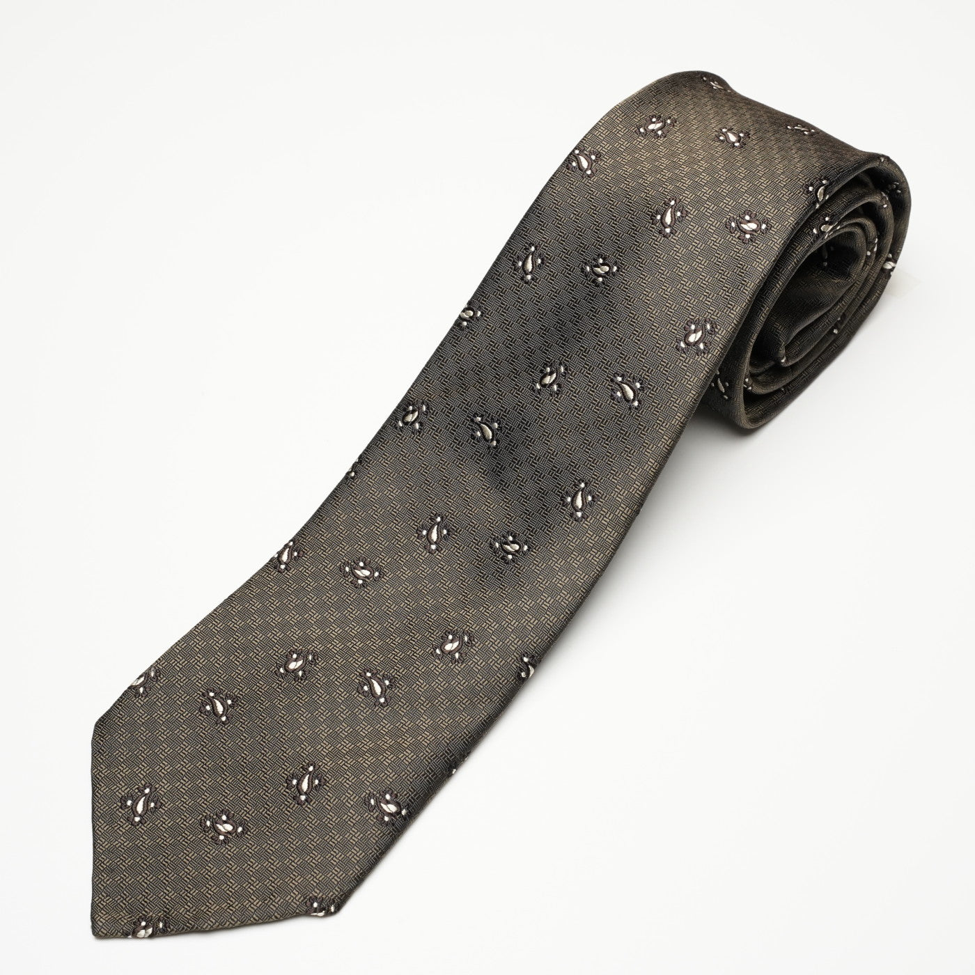 ペイズリージャガードネクタイ 丹後産 ハンドロール加工 Paisley