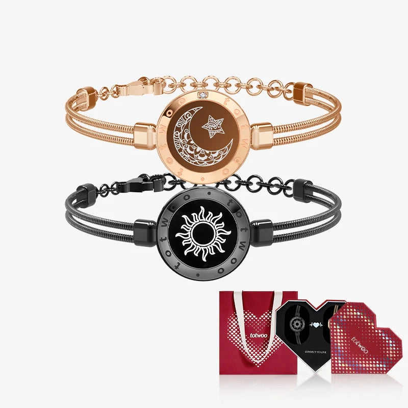 Buy Sun&Moon Black & Rose Gold Snake Chain Bracelets Online – totwoo