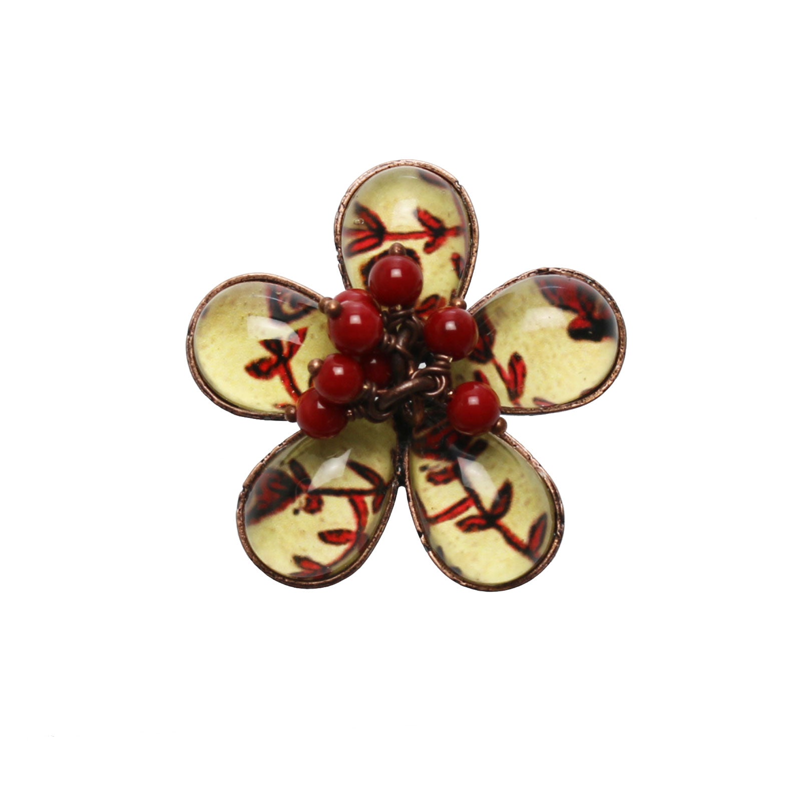 ブローチ 赤 珊瑚 花 軽量 贈り物 還暦 アクセサリー – TAMARUSAN