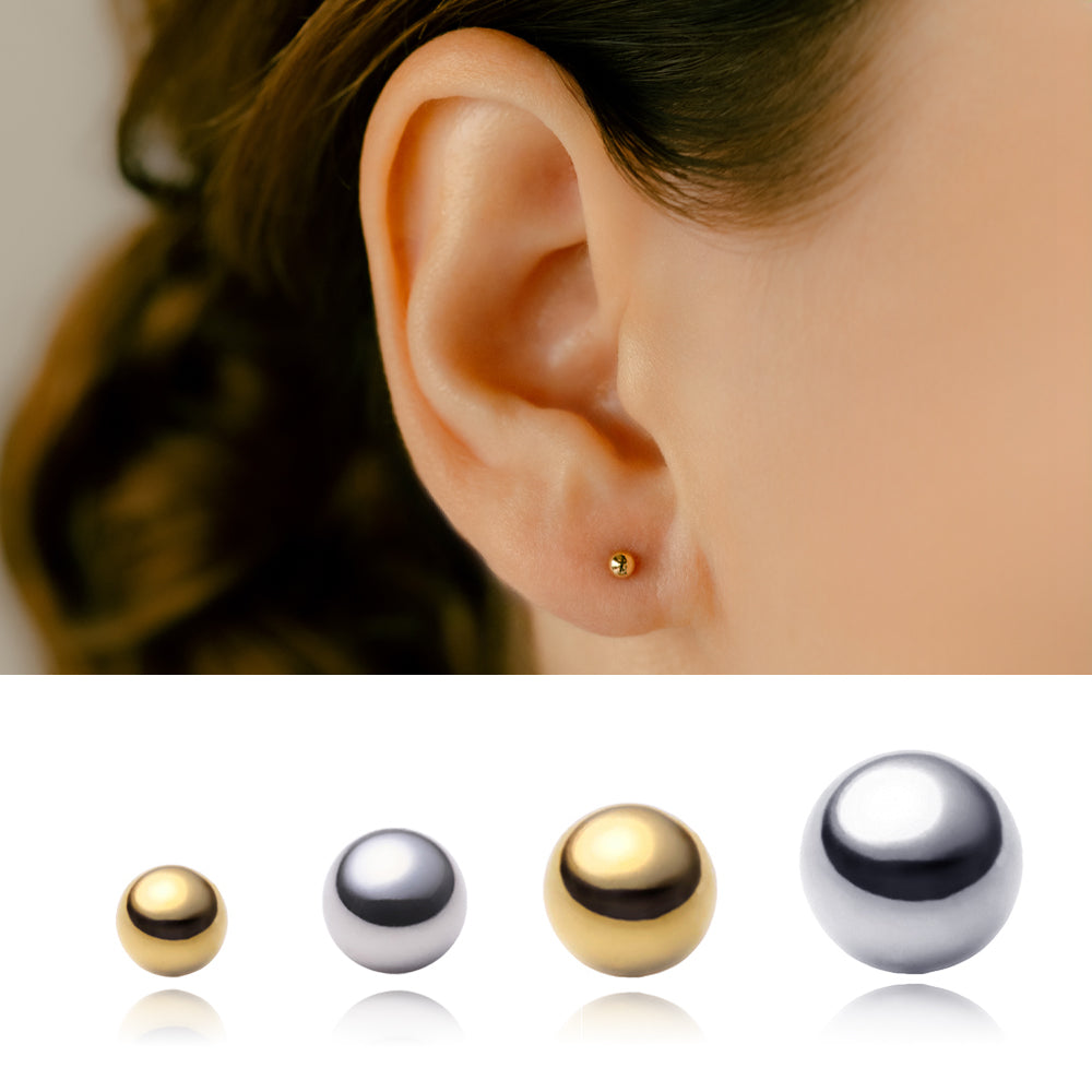 K18・Platinum Ball Earrings │ 2mm 2.5mm 3mm 3.5mm 4mm – PICOLLET